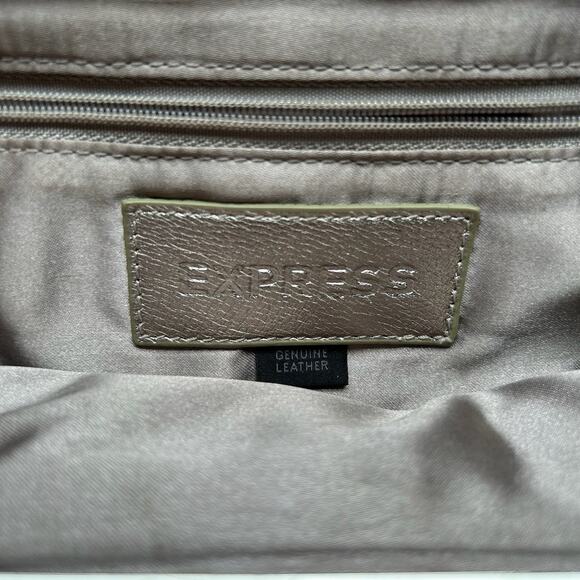 Express Genuine Leather Metallic Clutch Purse Kiss Lock Frame Bag Vintage Y2K - Picture 3 of 6
